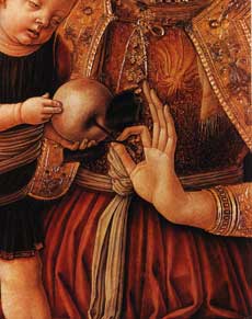 КАРЛО  КРИВЕЛЛИ
-Мария с младенцем на троне- (фрагмент)
Нажмите, чтобы посмотреть
в большом формате